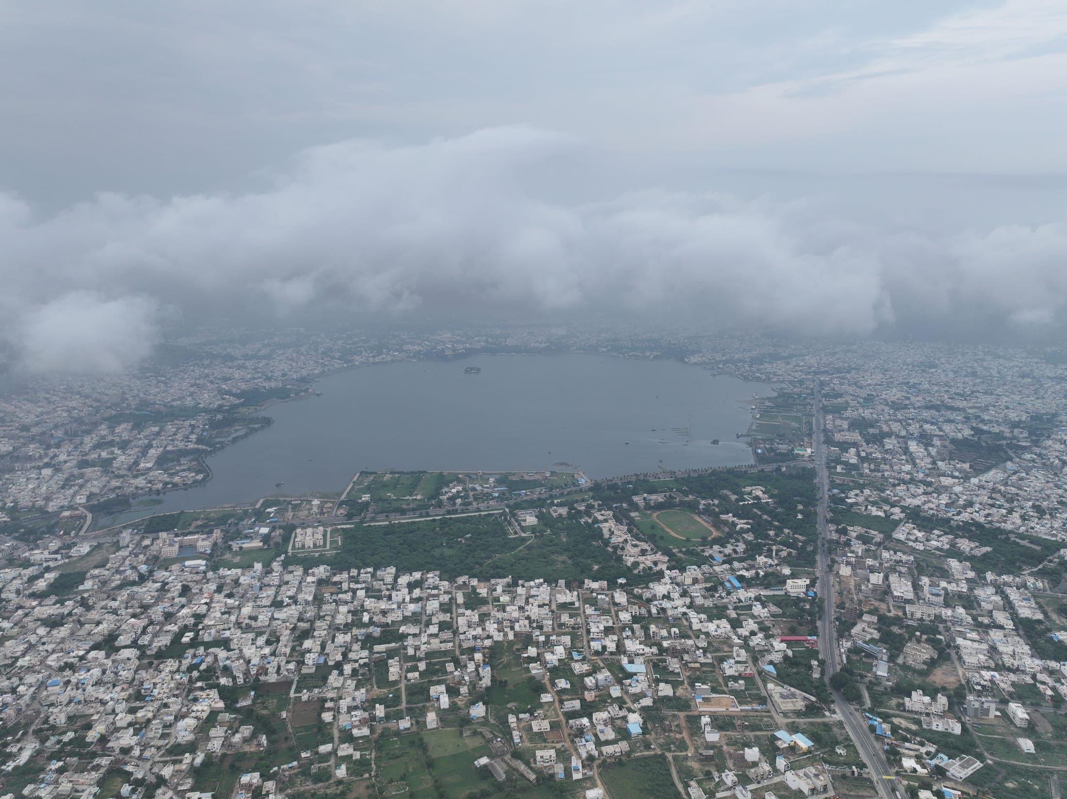 Monsoon over Ana Sagar — Ana Sagar, Ajmer